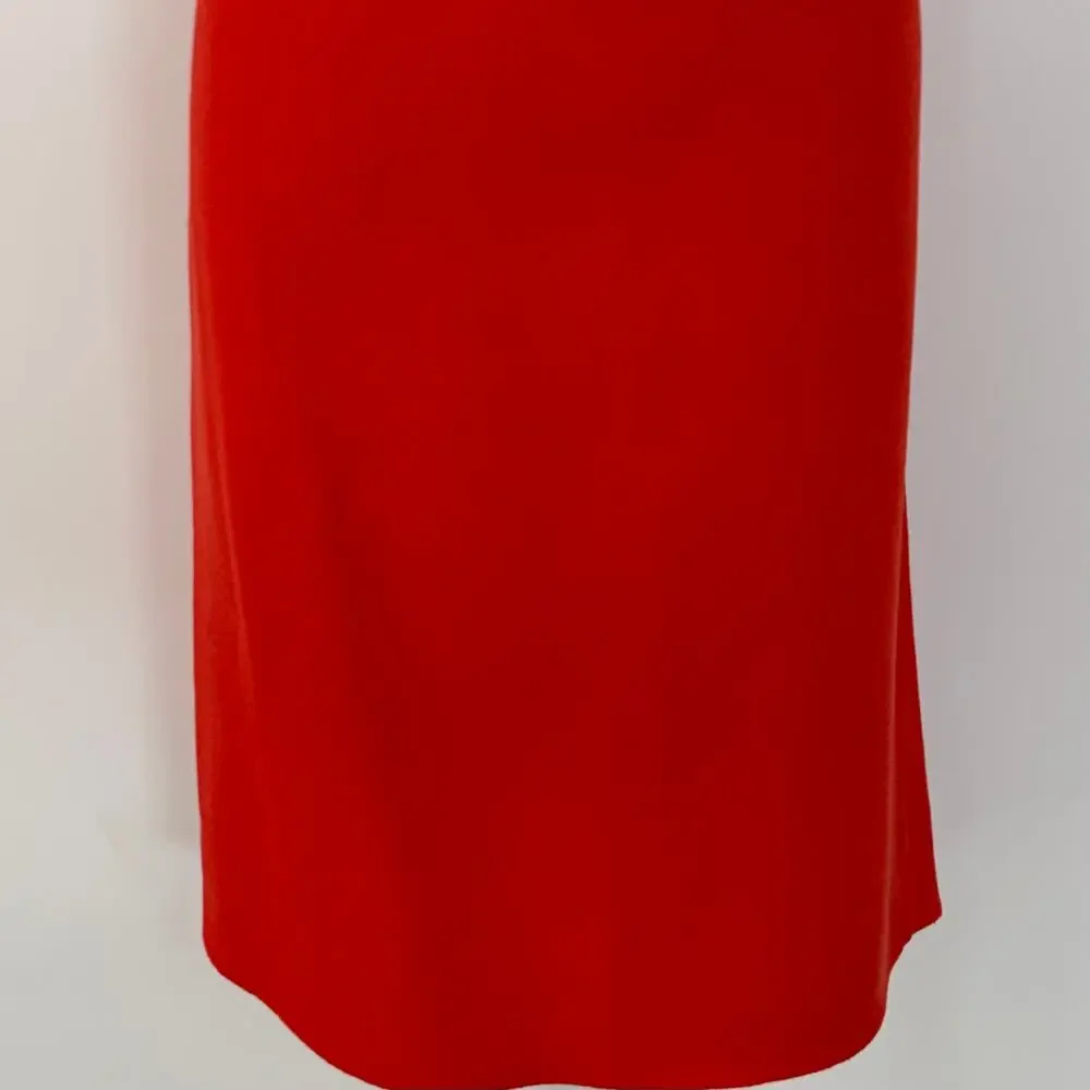 St. John Knit Wool Pencil Skirt Orange-Red Size 10